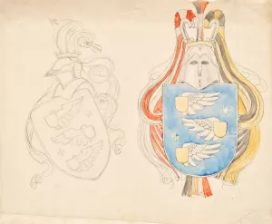 Entwurf fur ein Familienwappen by Franz Von Matsch Oil Painting