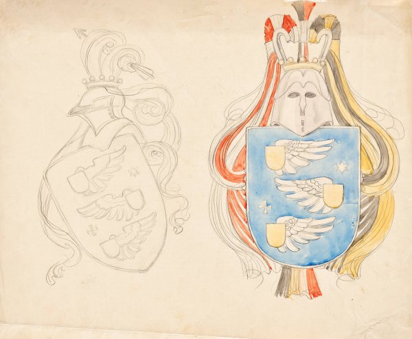 Main Product Photo of Entwurf fur ein Familienwappen  Painting by Franz Von Matsch