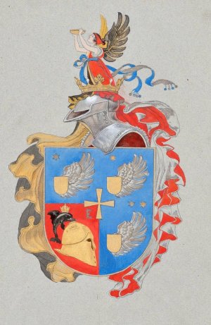 Entwurf fur ein Familienwappen by Franz Von Matsch Oil Painting