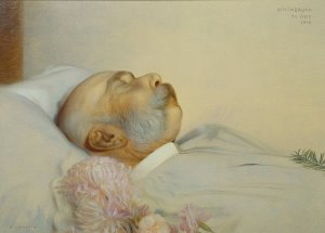 Kaiser Franz Joseph I. auf dem Sterbebett by Franz Von Matsch Oil Painting
