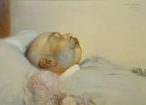 Kaiser Franz Joseph I. auf dem Sterbebett by Franz Von Matsch Oil Painting