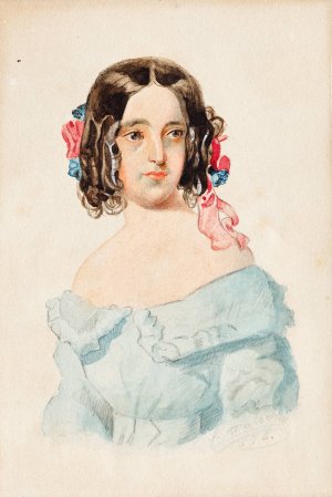 Madchenportrat by Franz Von Matsch Oil Painting
