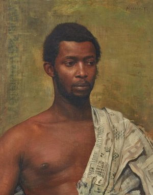 Portrait of an African Man by Franz Von Matsch Oil Painting