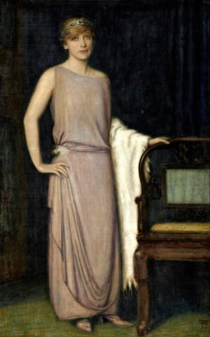A Portrait of Marianne Mechler by Franz Von Stuck Oil Painting