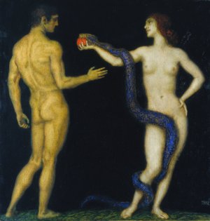 Adam and Eve by Franz Von Stuck Oil Painting