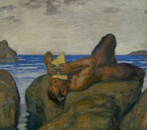 Blowing Faun by Franz Von Stuck Oil Painting