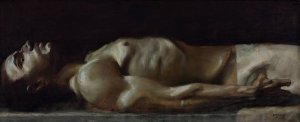 Corpse of Christ, oil study for the 'Pieta' by Franz Von Stuck Oil Painting