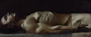 Corpse of Christ, oil study for the 'Pieta' by Franz Von Stuck Oil Painting