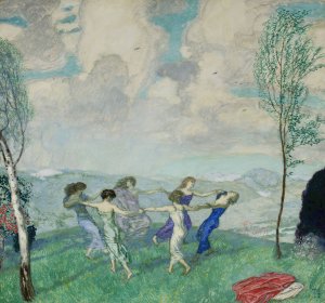 Dancing circle by Franz Von Stuck Oil Painting