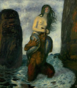 Faun und Nixe by Franz Von Stuck Oil Painting