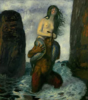 Faun und Nixe by Franz Von Stuck Oil Painting