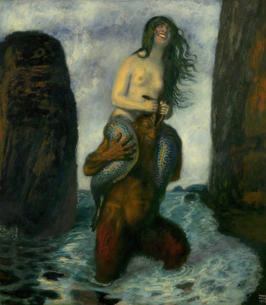 Faun und Nixe  by Franz Von Stuck - Hand-Painted Oil Painting Reproduction
