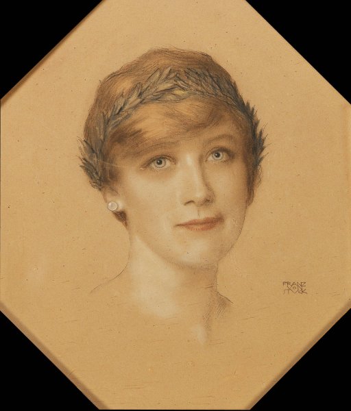 Frauenportrat by Franz Von Stuck - Hand-Painted Oil Painting Reproduction