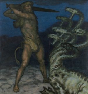 Herkules und die Hydra by Franz Von Stuck Oil Painting