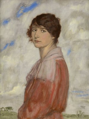 Lady in Red by Franz Von Stuck Oil Painting