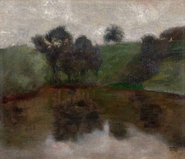 Landscape  by Franz Von Stuck - Hand-Painted Oil Painting Reproduction