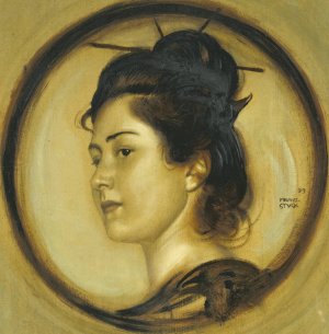 Marie Stuck in japanischem Kostum by Franz Von Stuck Oil Painting