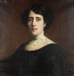 Portrait einer Dame mit Spitzenkragen by Franz Von Stuck Oil Painting