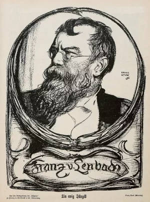 Portrait of Franz von Lenbach by Franz Von Stuck Oil Painting
