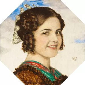 Portrat der Tochter Mary Oil painting by Franz Von Stuck