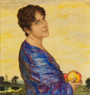 Portrat Frau von Stuck by Franz Von Stuck Oil Painting