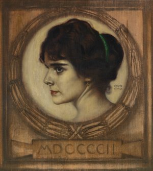 Portrat Gemma Bierbaum by Franz Von Stuck Oil Painting
