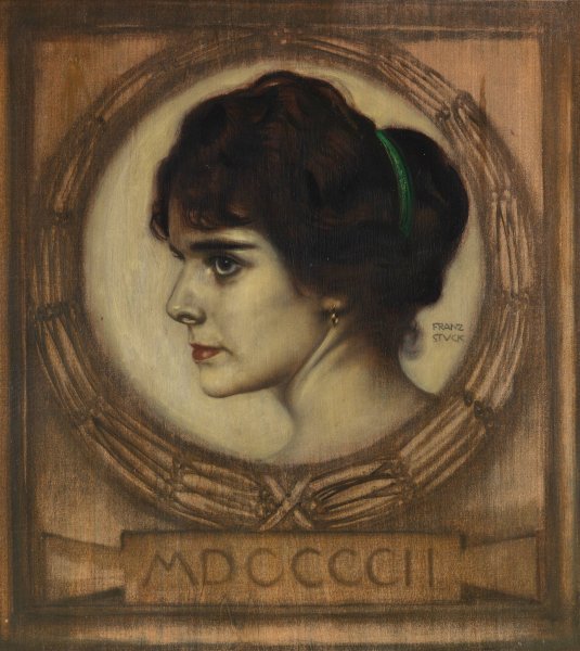 Portrat Gemma Bierbaum  by Franz Von Stuck - Hand-Painted Oil Painting Reproduction