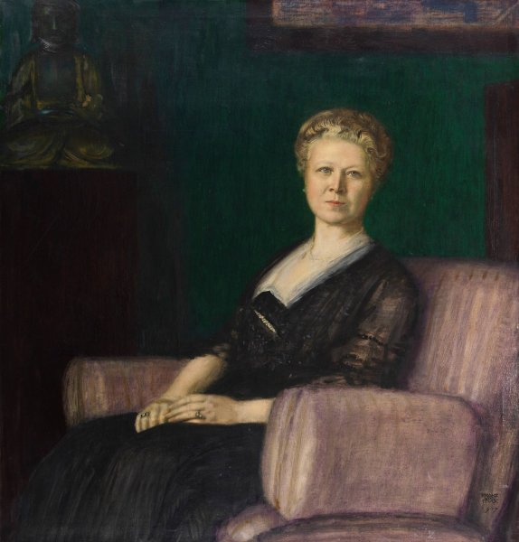 Portrat Luise Bestehorn  by Franz Von Stuck - Hand-Painted Oil Painting Reproduction