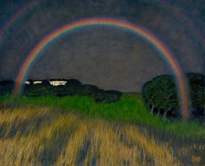 Rainbow landscape by Franz Von Stuck Oil Painting