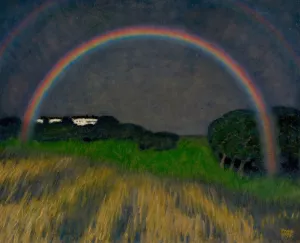 Rainbow landscape by Franz Von Stuck Oil Painting