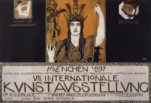 Seventh International Art Exhibition, Munich 1897 by Franz Von Stuck Oil Painting