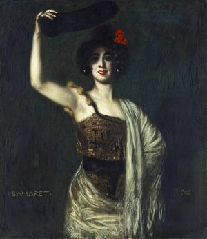 The Dancer Saharet by Franz Von Stuck Oil Painting