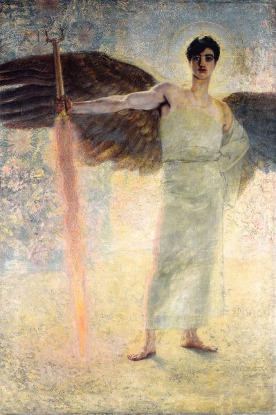 The Guardian of Paradise  by Franz Von Stuck - Hand-Painted Oil Painting Reproduction