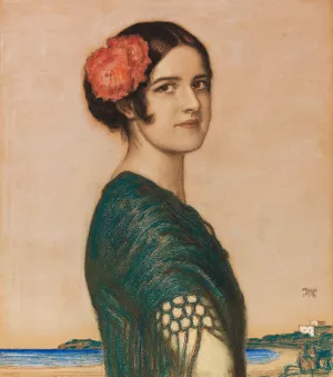 Tochter Mary als Spanierin Oil painting by Franz Von Stuck