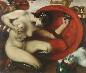 Wounded Amazon by Franz Von Stuck Oil Painting