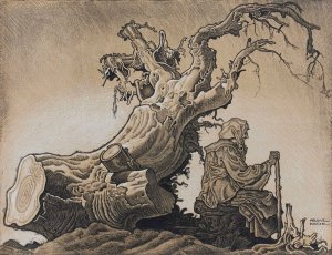Das Alter by Franz Wacik Oil Painting