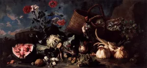 Flowers, Fruit, and Poultry by Franz Werner Von Tamm - Oil Painting Reproduction
