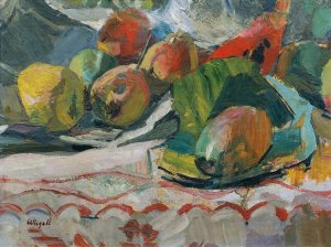 Fruit still life by Franz Wiegele Oil Painting