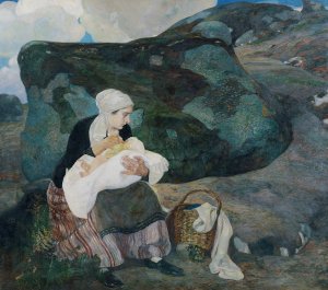 Die Rast by Franz Wilhelm Jager Oil Painting