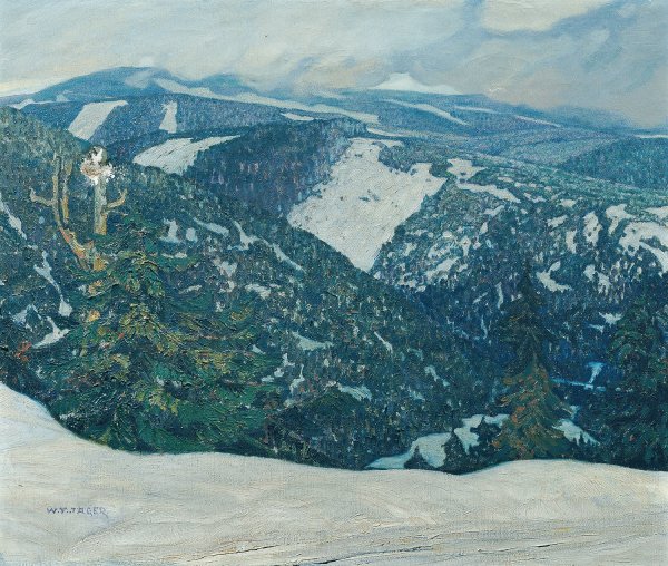Isergebirgslandschaft  by Franz Wilhelm Jager - Hand-Painted Oil Painting Reproduction