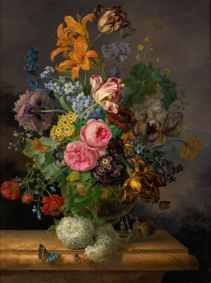 Blumenstuck Oil painting by Franz Xaver Gruber
