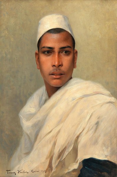 A young Bedouin by Franz Xaver Kosler - Hand-Painted Oil Painting Reproduction