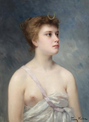 Diana by Franz Xaver Kosler Oil Painting