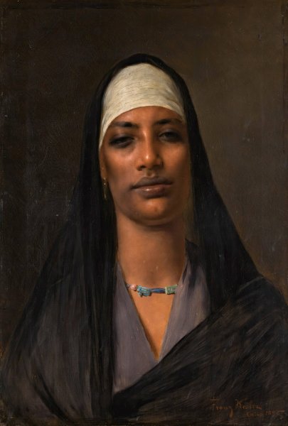 Main Product Photo of Egyptian woman with a lapis necklace  Painting by Franz Xaver Kosler