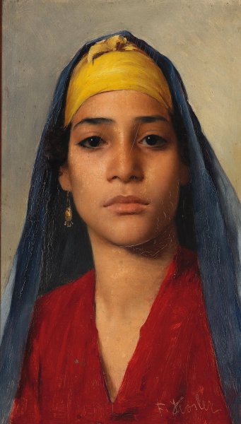 Main Product Photo of Portrait of a Young Egyptian Woman Painting by Franz Xaver Kosler