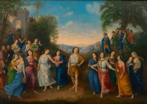David von den Jungfrauen begrust by Franz Xaver Layr Oil Painting