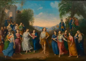 David von den Jungfrauen begrust by Franz Xaver Layr Oil Painting