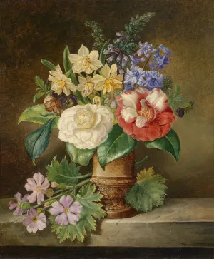 Blumenstillleben mit Narzissen by Franz Xaver Petter Oil Painting