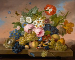 Blumenstillleben by Franz Xaver Petter Oil Painting