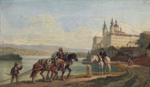 Blick auf Melk Oil painting by Franz Xaver Reinhold